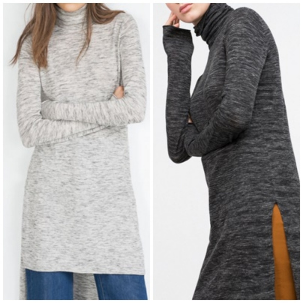 ZARA Long Sweater:Grey Marl US M/EUR M